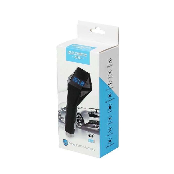 FM - трансмиттер, MP3/WMA/Bluetooth/USB/MicroSD, черный, FH-30