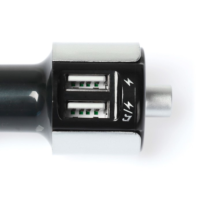 FM - трансмиттер, MP3/WMA/Bluetooth/2 USB, черный, FH-33