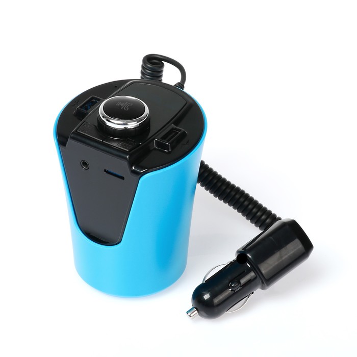 FM - трансмиттер в подстаканник, MP3/WMA/Bluetooth/USB/AUX/MicroSD, цвет микс, FH-35