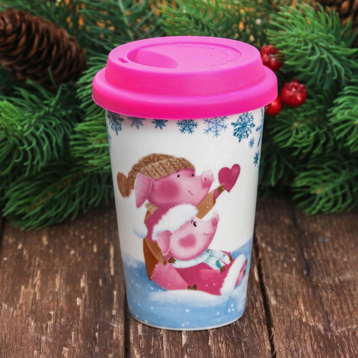 Термостакан керамический "Согревающих объятий", 300 мл