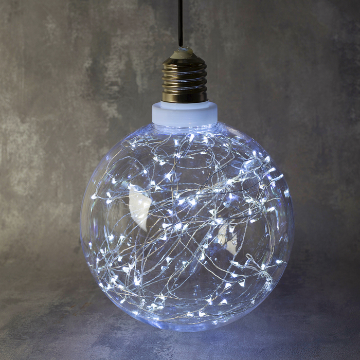 Фигура "Лампочка" 20 см, 100 LED-12V, адаптер в комплекте, БЕЛЫЙ