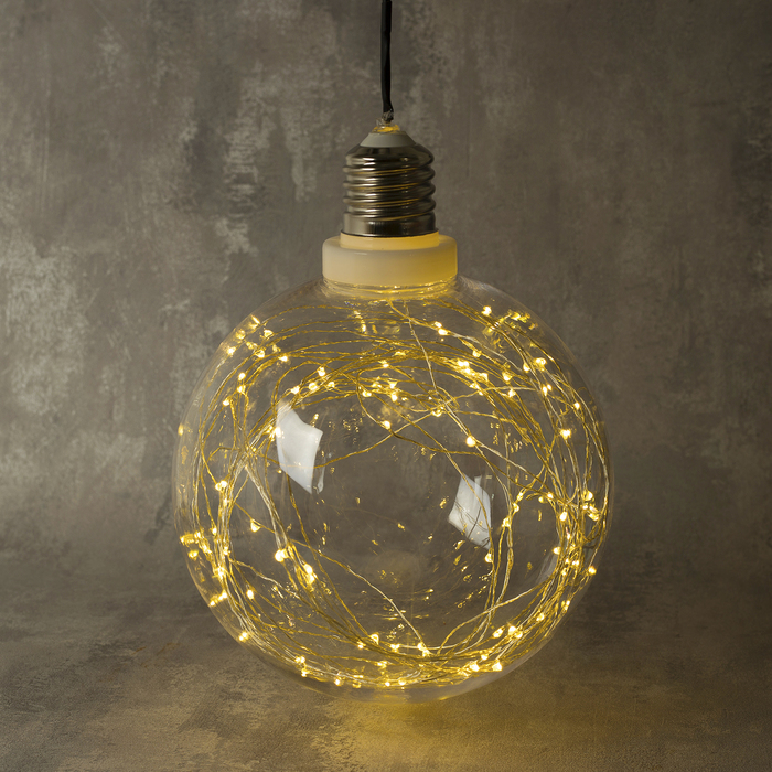Фигура "Лампочка" 20 см, 100 LED-12V, адаптер в комплекте, ТЕПЛЫЙ БЕЛЫЙ