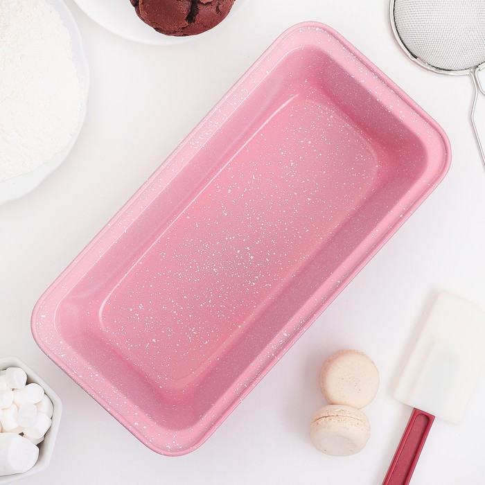 Форма для выпечки с а/п покрытием "Мраморный зефир.Хлеб" 27,5х14х7,4 см