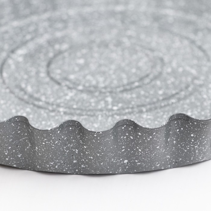 Форма для выпечки с а/п покрытием "Мрамор. Рифленый круг" 28х3,5 см