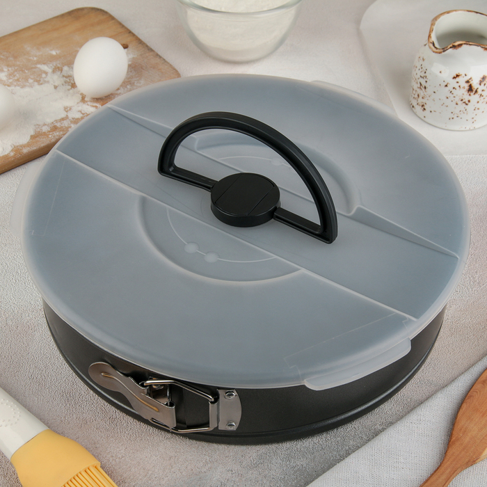 Форма для выпечки с а/п покрытием, переносная "Жаклин" с крышкой 27,5х7,5 см цвет МИКС