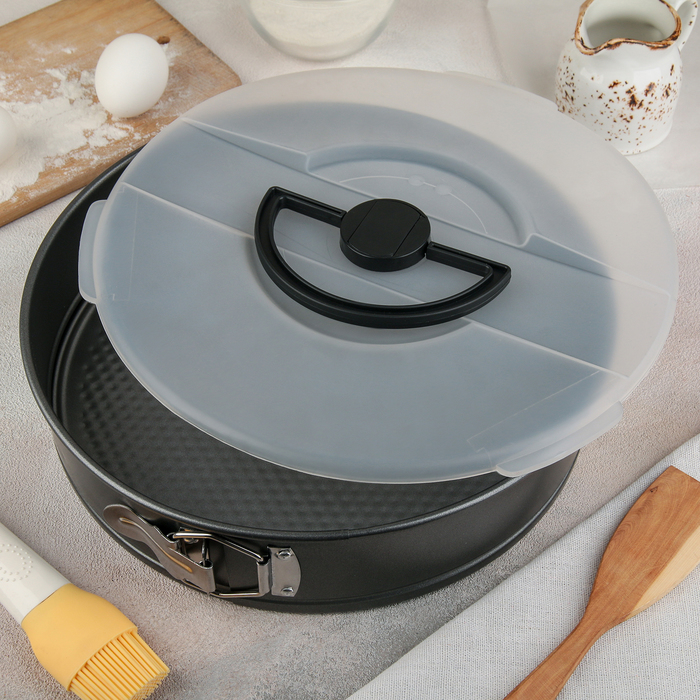 Форма для выпечки с а/п покрытием, переносная "Жаклин" с крышкой 27,5х7,5 см цвет МИКС