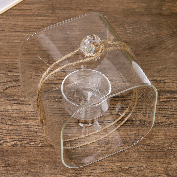 Подсвечник стекло на 1 свечу "Остин" прозрачный 16х12,5х8,2 см