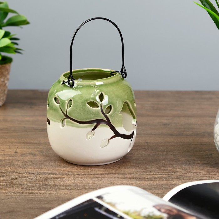 Подсвечник керамика "Птица на ветке" МИКС 11х11х11 см