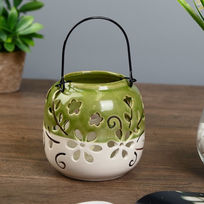 Подсвечник керамика "Цветочки" МИКС 11х11х11 см