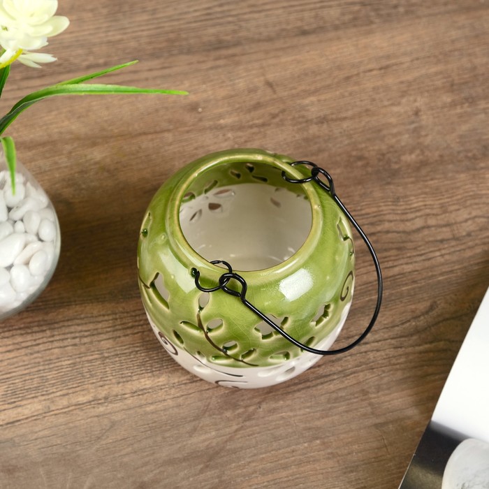 Подсвечник керамика "Цветочки" МИКС 11х11х11 см