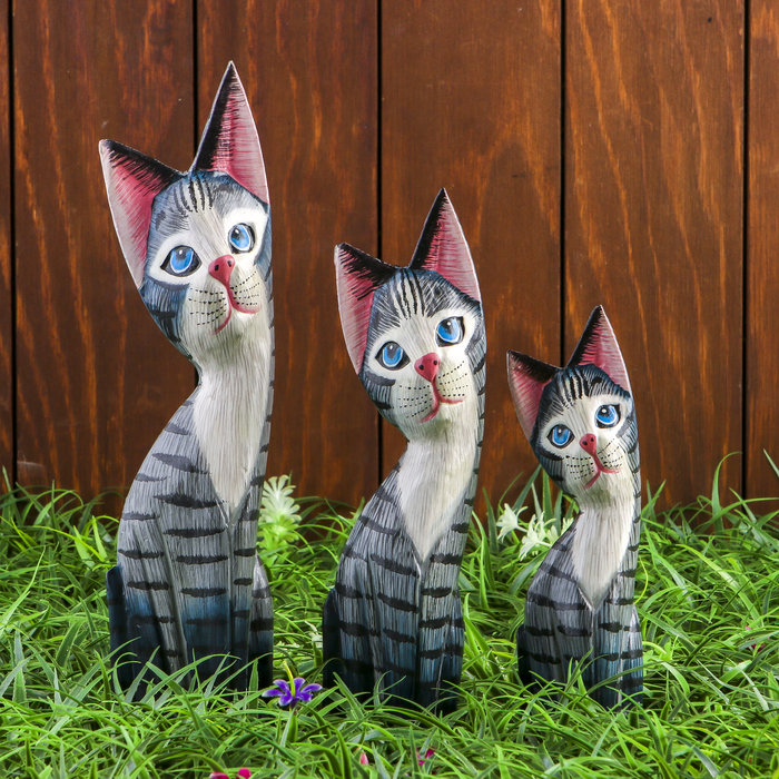 Сувенирный набор "Кошки"  дерево, 20,30.40 см