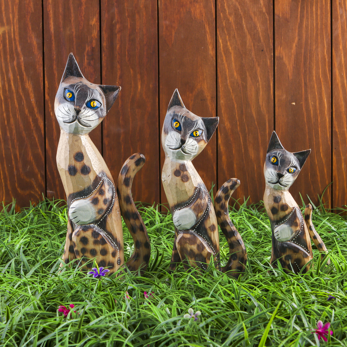 Сувенирный набор "Кошки"  дерево, 20,25.30 см