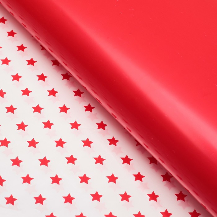 Пленка с рисунком "Звезды", красный, 50 х 70 см