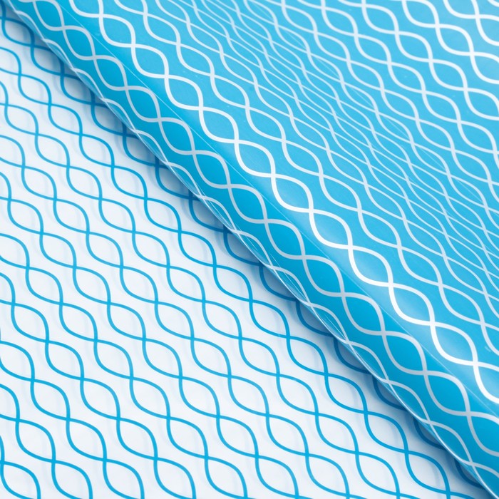 Пленка с рисунком "Узоры", голубой, 50 х 70 см