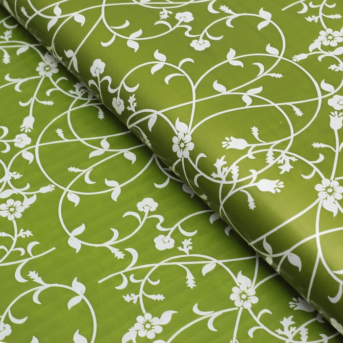 Пленка с рисунком "Цветочные узоры", зеленый, 50 х 70 см