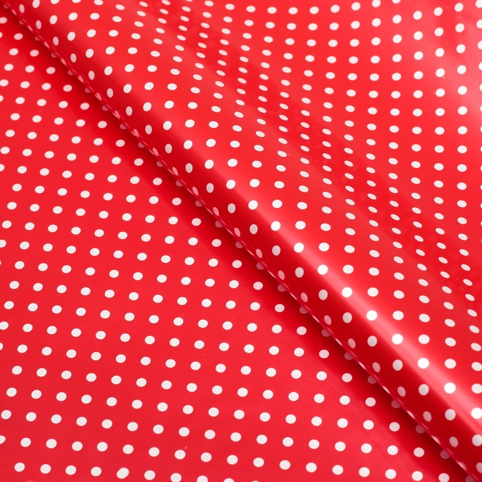 Пленка с рисунком "В горох", красный, 50 х 70 см
