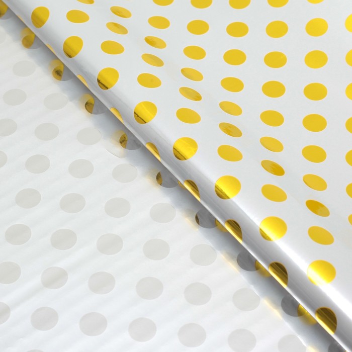 Пленка металлизированная "Золотой горошек", 50 х 70 см