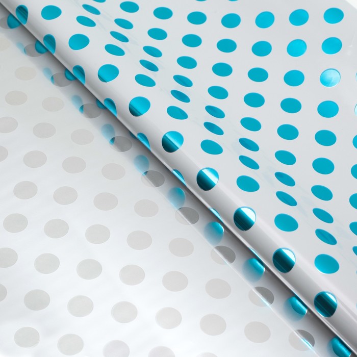 Пленка металлизированная "Голубой горошек", 50 х 70 см