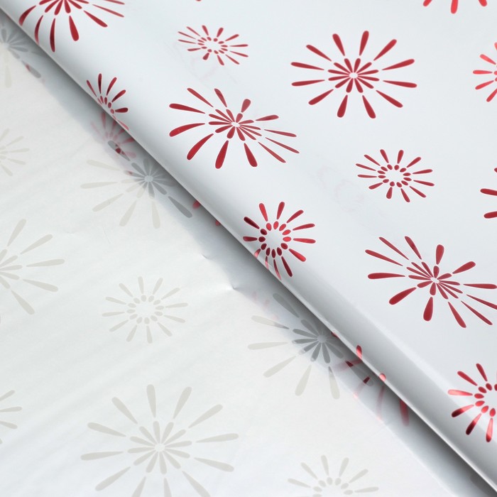 Пленка металлизированная "Цветы", красный, 50 х 70 см