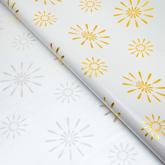 Пленка металлизированная "Цветы", золотой, 50 х 70 см