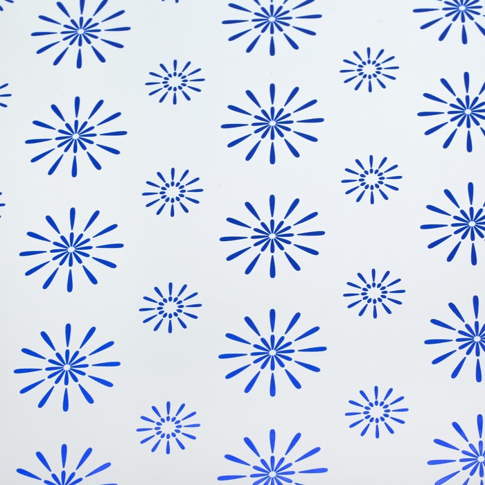 Пленка металлизированная "Цветы", синий, 50 х 70 см