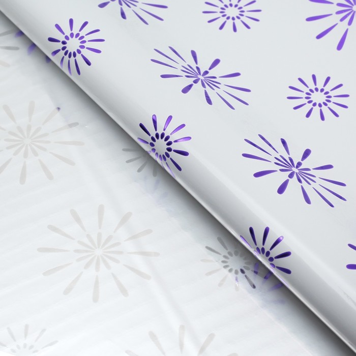 Пленка металлизированная "Цветы", фиолетовый, 50 х 70 см