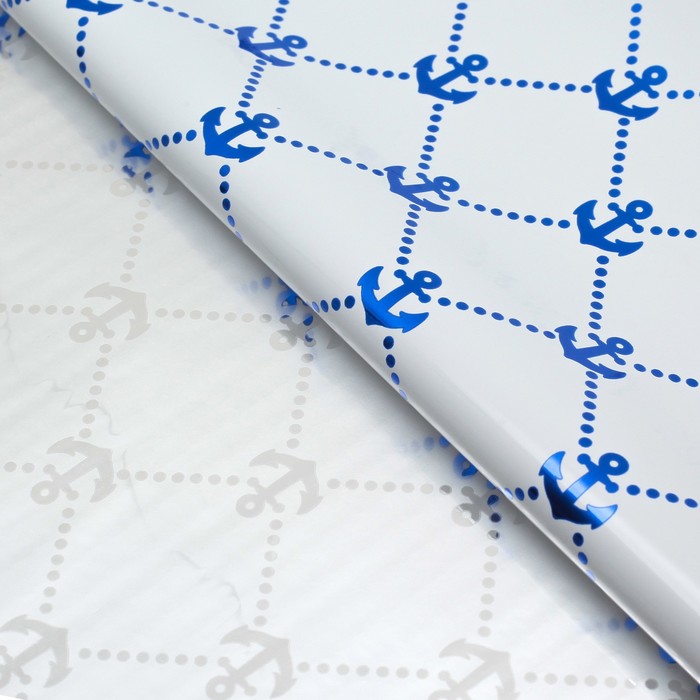 Пленка металлизированная "Морская", синий, 50 х 70 см