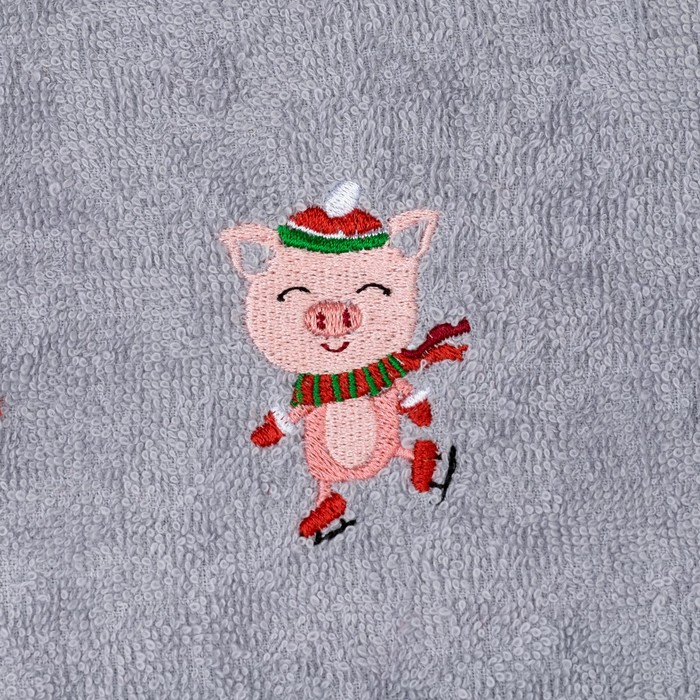 Набор полотенец "Фигуристы" 30х30 - 3 шт, 100% хл, 340 гр/м2