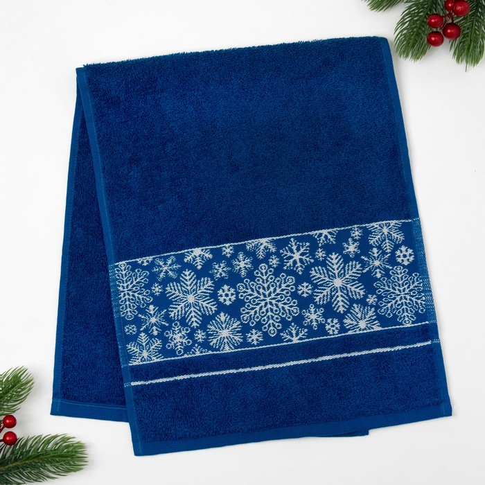 Полотенце махровое "Счастливого Нового года" 30х70 см 100% хлопок, 370гр/м2