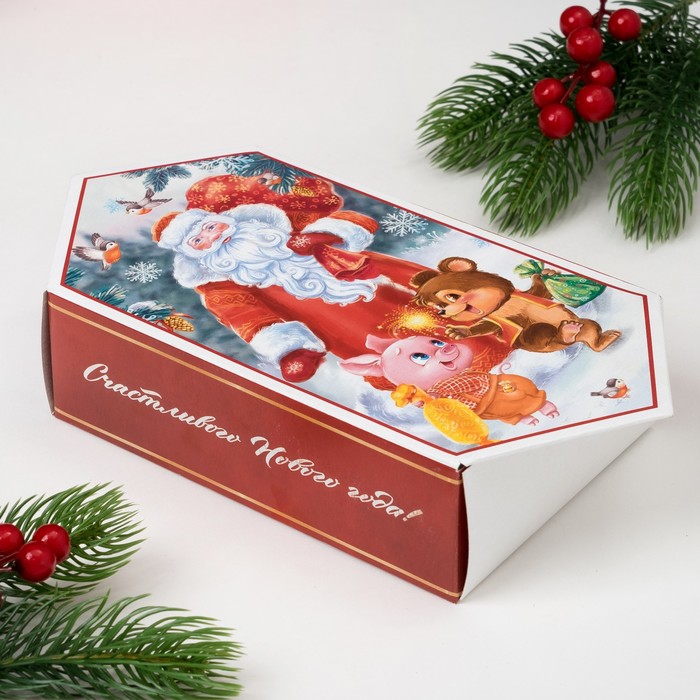 Полотенце махровое "Новогодняя сказка" 30х70 см 100% хлопок, 370гр/м2