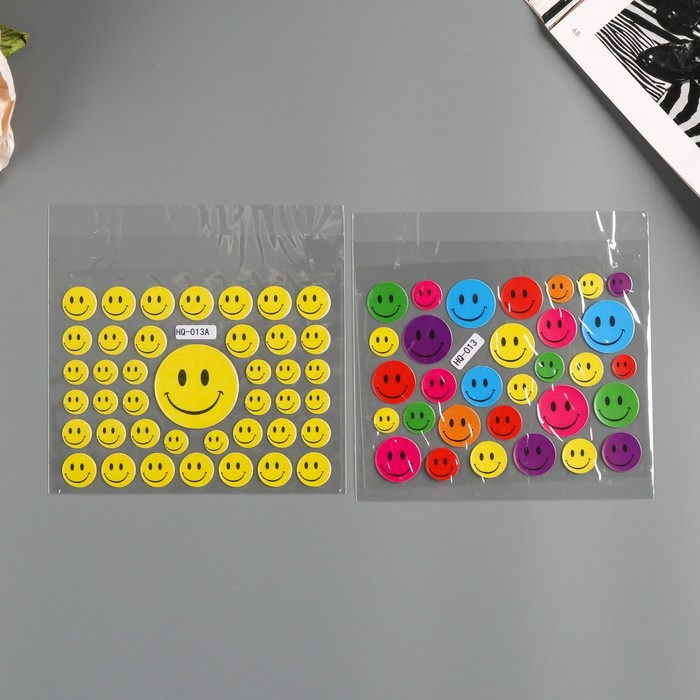 Наклейка пластик 2 листа + раскраска "Ассорти" МИКС 14х19 см