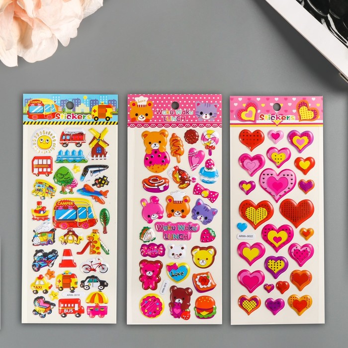 Наклейка пластик с золотом "Забавное ассорти" МИКС 23х9,5 см