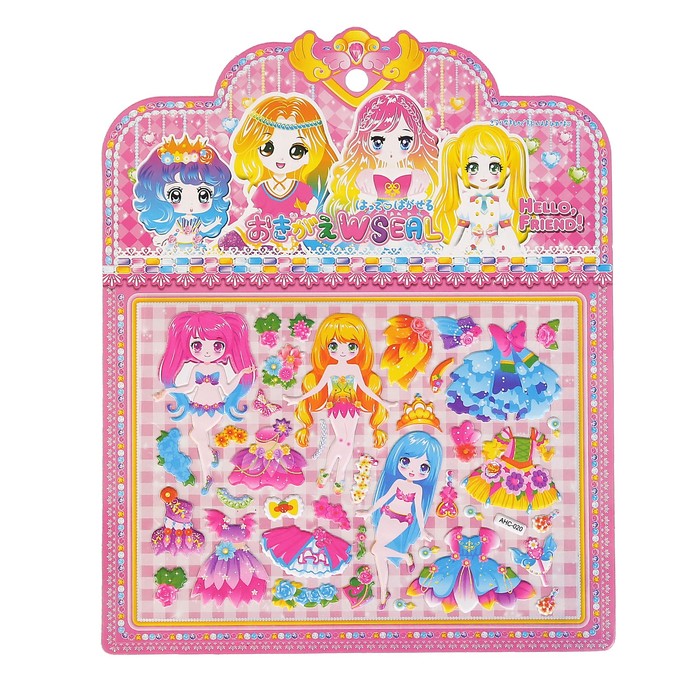 Наклейка пластик "Малышки-модницы" МИКС 23,5х19 см