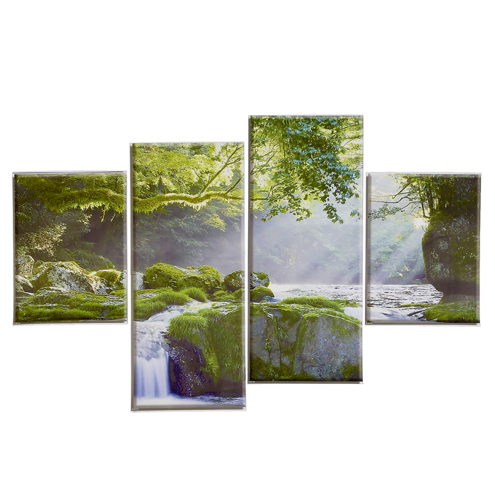 Наклейка пластик "Горный водопад" (набор 4 листа) 2 шт-15х20 см, 2 шт-15х35 см 40х15,5 см