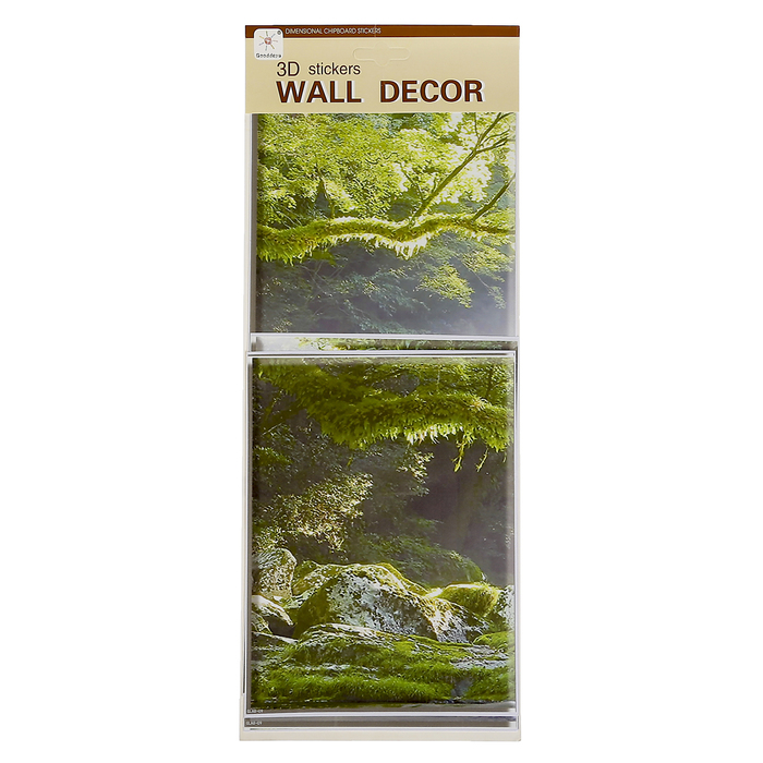 Наклейка пластик "Горный водопад" (набор 4 листа) 2 шт-15х20 см, 2 шт-15х35 см 40х15,5 см