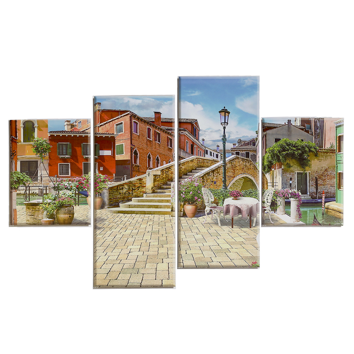 Наклейка пластик "Старый город" (набор 4 листа) 2 шт- 15х20 см, 2 шт-15х35 см 40х15,5 см