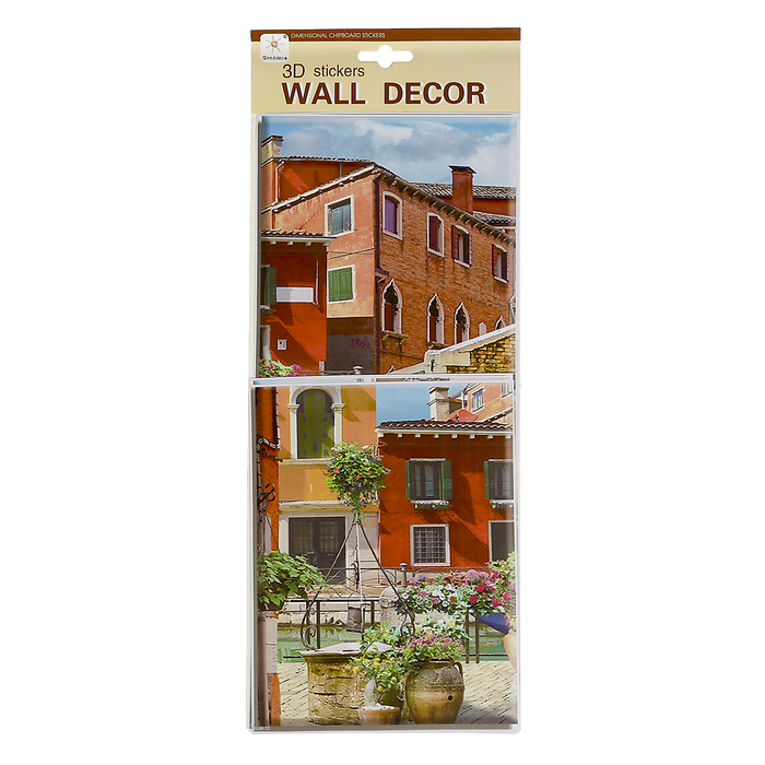 Наклейка пластик "Старый город" (набор 4 листа) 2 шт- 15х20 см, 2 шт-15х35 см 40х15,5 см