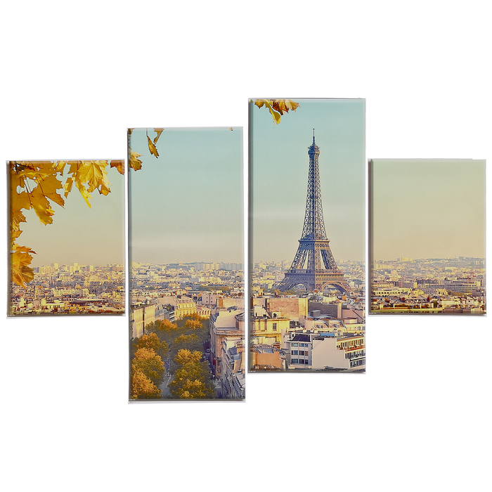 Наклейка пластик "Эйфелева башня"(набор 4 листа) 2 шт-15х20 см, 2 шт-15х35 см 40х15,5 см