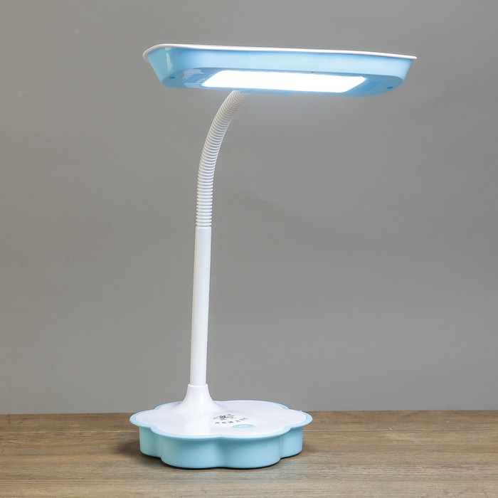 Светильник настольный 3 режима "Клевер сине-белый" 20LED 24х16,5х43 см