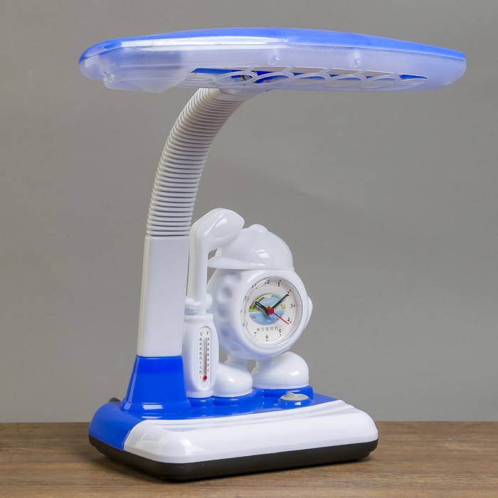 Светильник настольный с часами &quot;Школьник сине-белый&quot; 32,5х15,5х45 см