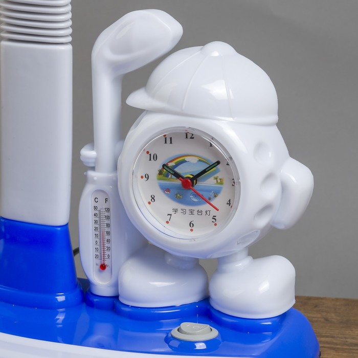 Светильник настольный с часами "Школьник сине-белый" 32,5х15,5х45 см