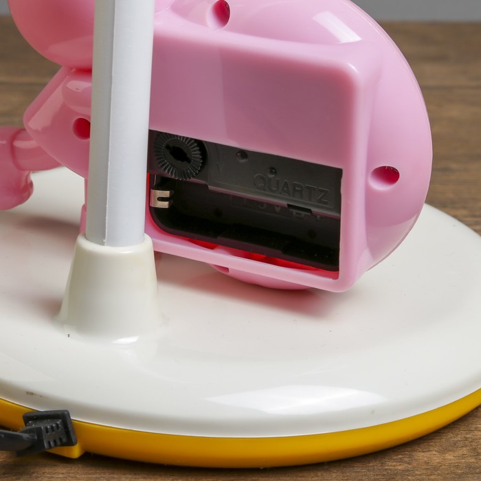 Светильник настольный с часами "Зайка желто-белый" 30LED 26х16,5х49 см