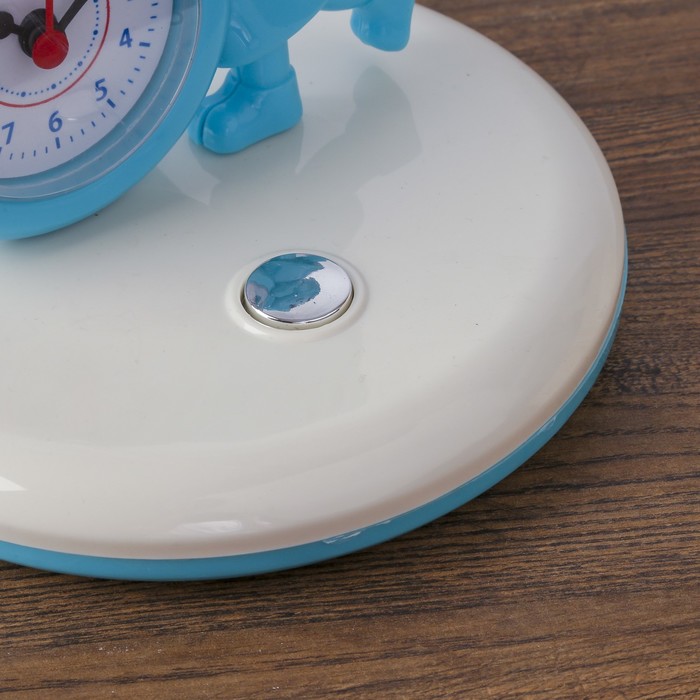 Светильник настольный с часами "Зайка сине-белый" 30LED 26х16,5х49 см