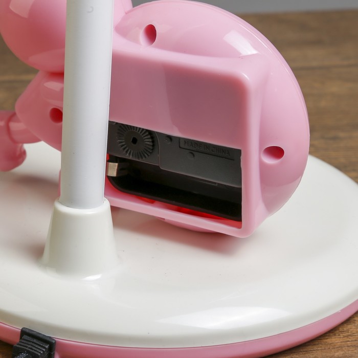 Светильник настольный с часами "Зайка розово-белый" 30LED 26х16,5х49 см