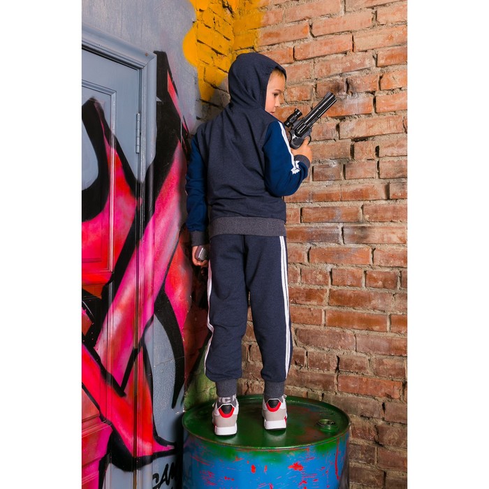 Спортивный костюм для мальчика, синий, рост 134-140 (36)