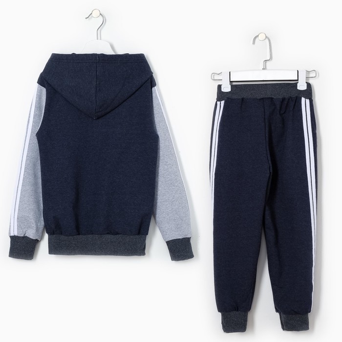 Спортивный костюм для мальчика, синий/св-серый, рост 140-146 (38)