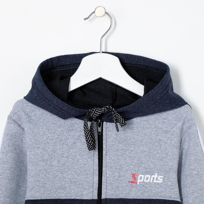 Спортивный костюм для мальчика, синий/св-серый, рост 140-146 (38)