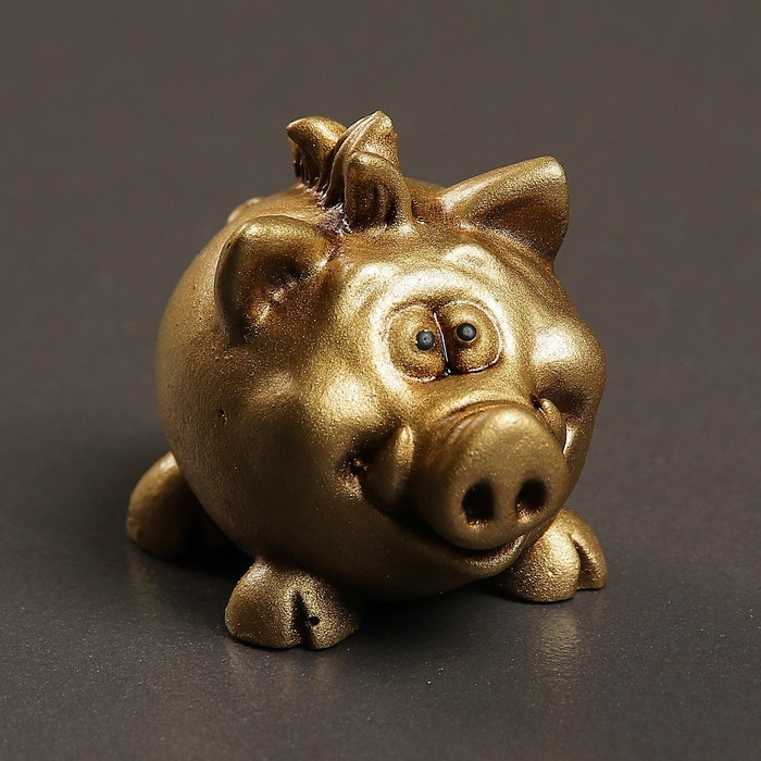Фигура "Кабанчик Хантер" золото 5х3х4см