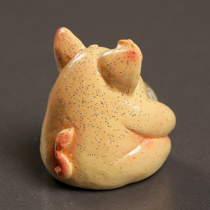 Фигура "Свинка рубль бережет" розовая 5х5х5см