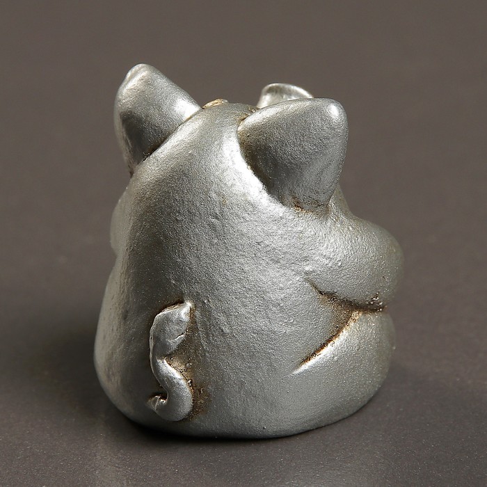 Фигура "Свинка рубль бережет" серебро 5х5х5см